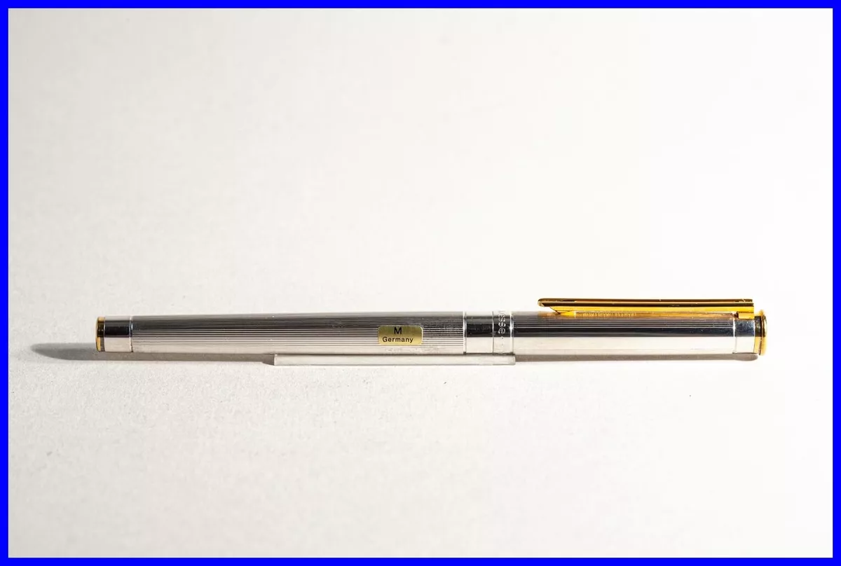 NOS Silver Gold MONTBLANC NOBLESSE II Fountain Pen Large Nib 18K Size M cartr