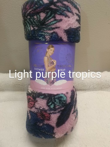 New Deluxe Plush Tropical Shower Towel Wrap. Several varieties available. - Picture 4 of 8