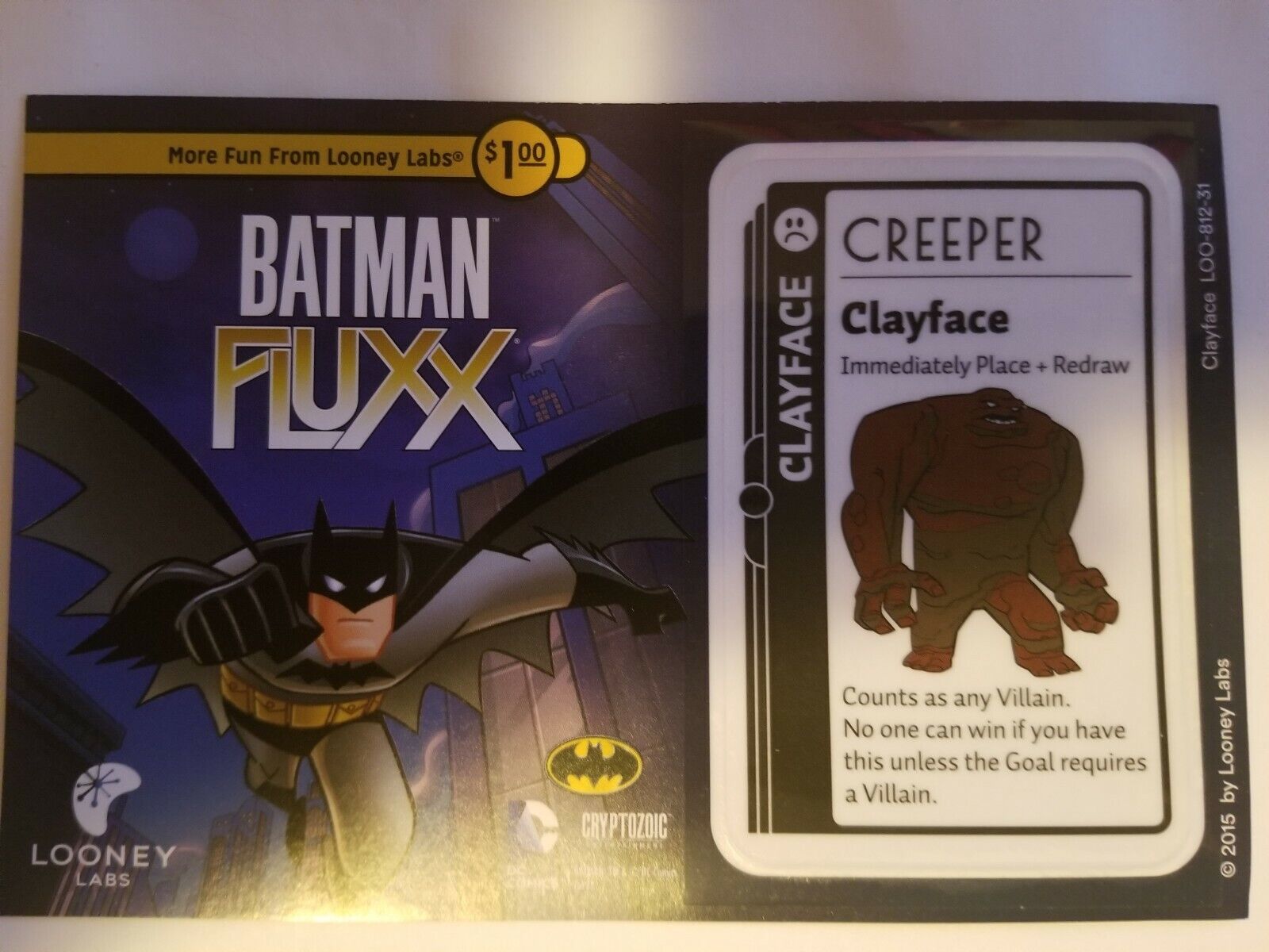 Batman Fluxx Looney Labs Clayface Creeper Promo Card