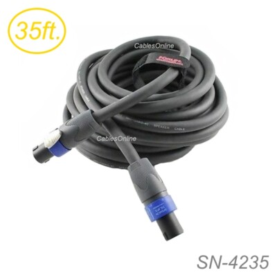 Kirlin 35ft SpeakOn 4C/12AWG NL4FX Pro Audio Speaker Cable w/ NEUTRIK Connectors