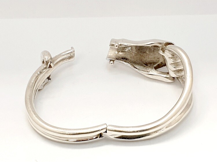 SR Wine Solid Sterling Silver 925 Hinged Bangle H… - image 3