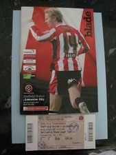 Sheffield Utd V Leicester City 5.04.08 Programme & Ticket in very good condition
