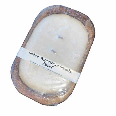 New, Sealed Cedar Mountain 3 Wick Candle In Flannel. 13oz Hand Poured Wooden