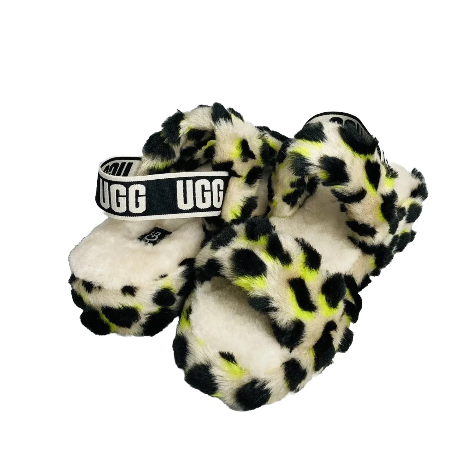 Pantofole Ugg Oh Yeah Chepardo Sandalo Agnello Accogliente Fluff Taglia 8 EUR 39 NUOVE