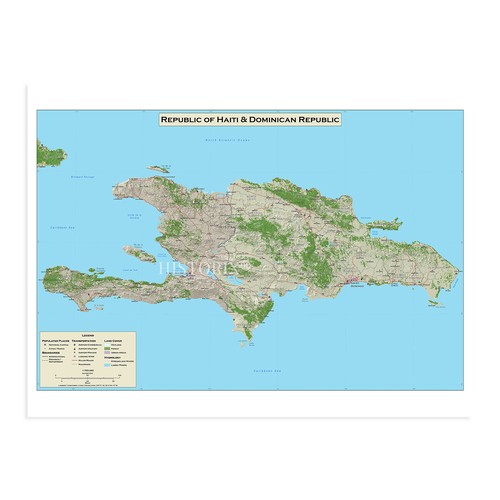 2010 Dominican Republic and Haiti Map - Haiti & Dominican Republic Map Poster - Picture 6 of 24