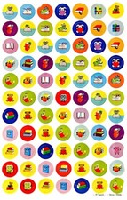  VINTAGE    Maxi Kromekote BOOKS, BOOKWORM Sandylion Stickers  1 sheet