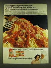 1966 Chef Boy-Ar-Dee Dinners Ad - Now Peggy Gallagher serves a great spaghetti