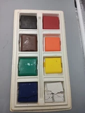 Big Alphacolor 8 concentrated Tempera Paint Cake Vintage Watercolor Paint Unused