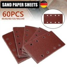 60stk Klett-Schleifpapier 8 Loch Schleifstreifen F&uuml;r Schwingschleifer 93x185mm