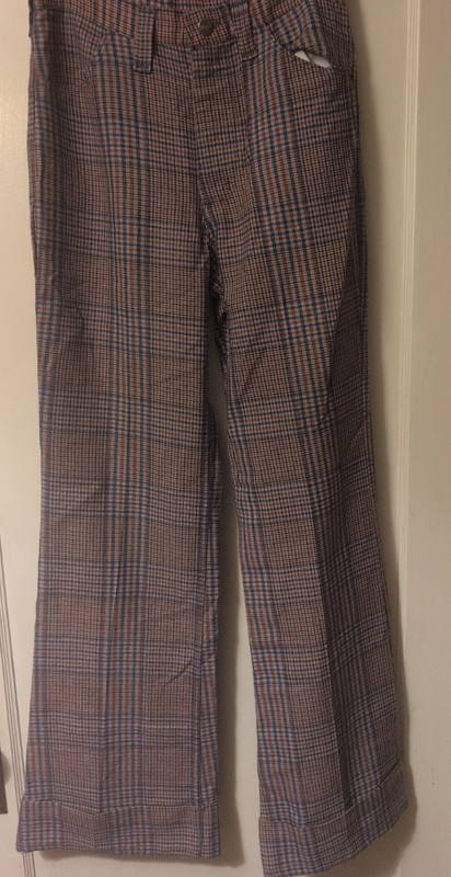 Vintage WRANGLERS 70s Plaid Pants Womens High Rise Wide Leg  Barn Find