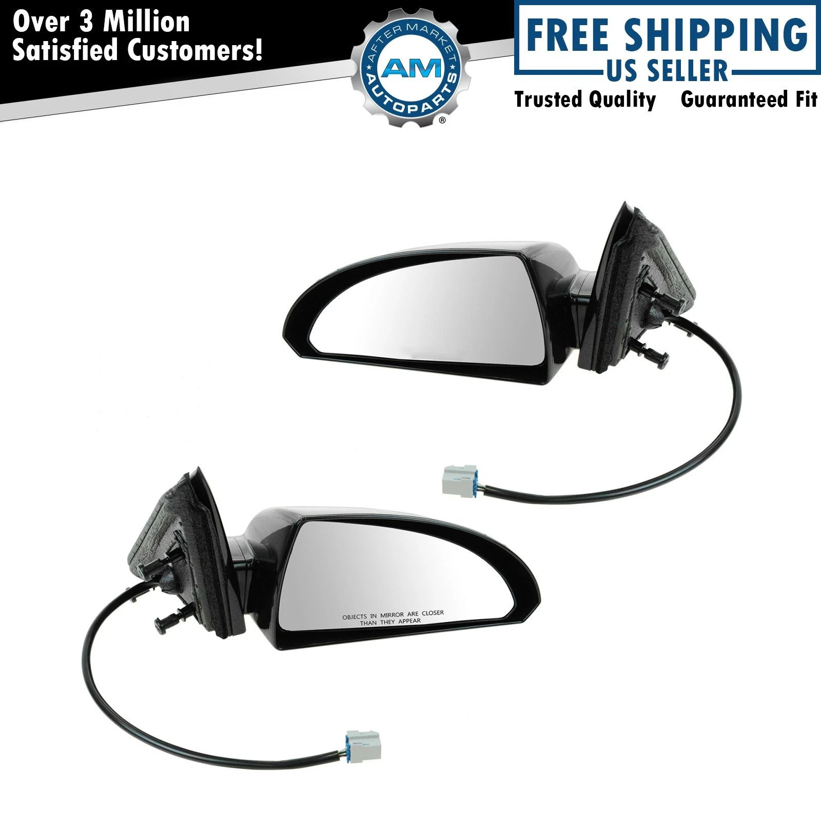 TRQ Side View Mirror Set For 2006-2013 Chevrolet Impala 2014-2016 Impala Limited