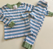HANNA ANDERSSON Kids 90 US 3-4 Blue Stripe Organic Cotton Pajama Set