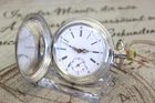 Antique spring lid pocket watch in silver pocket watch Ancre Ligne Droite 15 Rubi