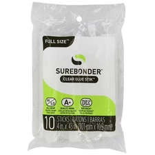 4" Surebonder Full-Size Clear Glue All-Temp Strong Quality Bond 6 Sticks Left