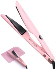 LANDOT 2 in 1 Hair Straightener Curler Flat Iron Dual Voltage