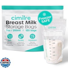 Breast Milk Storage Bags by Cimilre, Leak-Proof Breastmilk Storage Bags, Free