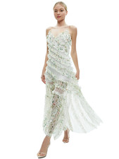 ALICE + OLIVIA SONDRA GEORGIA FLORAL LACE RUFFLE MAXI DRESS WOMEN’S 6 NWT