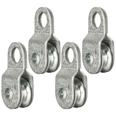 4 Pack Small Cable Pulley Block 70 lb Load for 6mm Wire Rope Aluminum Alloy
