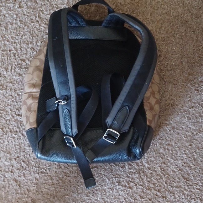 Coach Brown Black Logo Pattern Backpack Adjustabl… - image 5