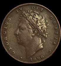 1826 George IV 1 Farthing Vintage Coin Great Britain