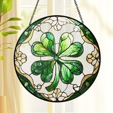 Shamrock, Stained Glass, Suncatcher, Irish Home Decoration