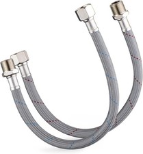 Faucet Supply Lines Length 12" x G 3/8 Female Thread Connector Braided Nylon