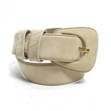 Vtg Liz Claiborne Waist Belt Women Medium Cream Suede Covered Buckle Quilt Keeps