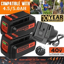 40V 5 Ah for Black Decker 40 Volt Max Lithium Battery or Charger LBXR36 LBX2040
