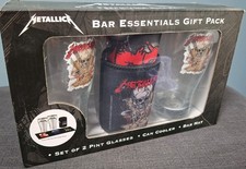 Metallica Official Bar Gift Set Beer Glass x 2 Bar Runner Mat and Can Cooler New
