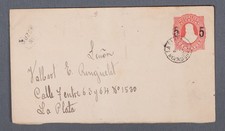 MayfairStamps Argentina La Plata sovrastampa 5 centesimi copertina cancelleria in rilievo ascia