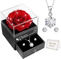 Miofula Ewige Rose Geschenke FüR Frauen, Rosen Mit Halskette Und Ohrringe Aus