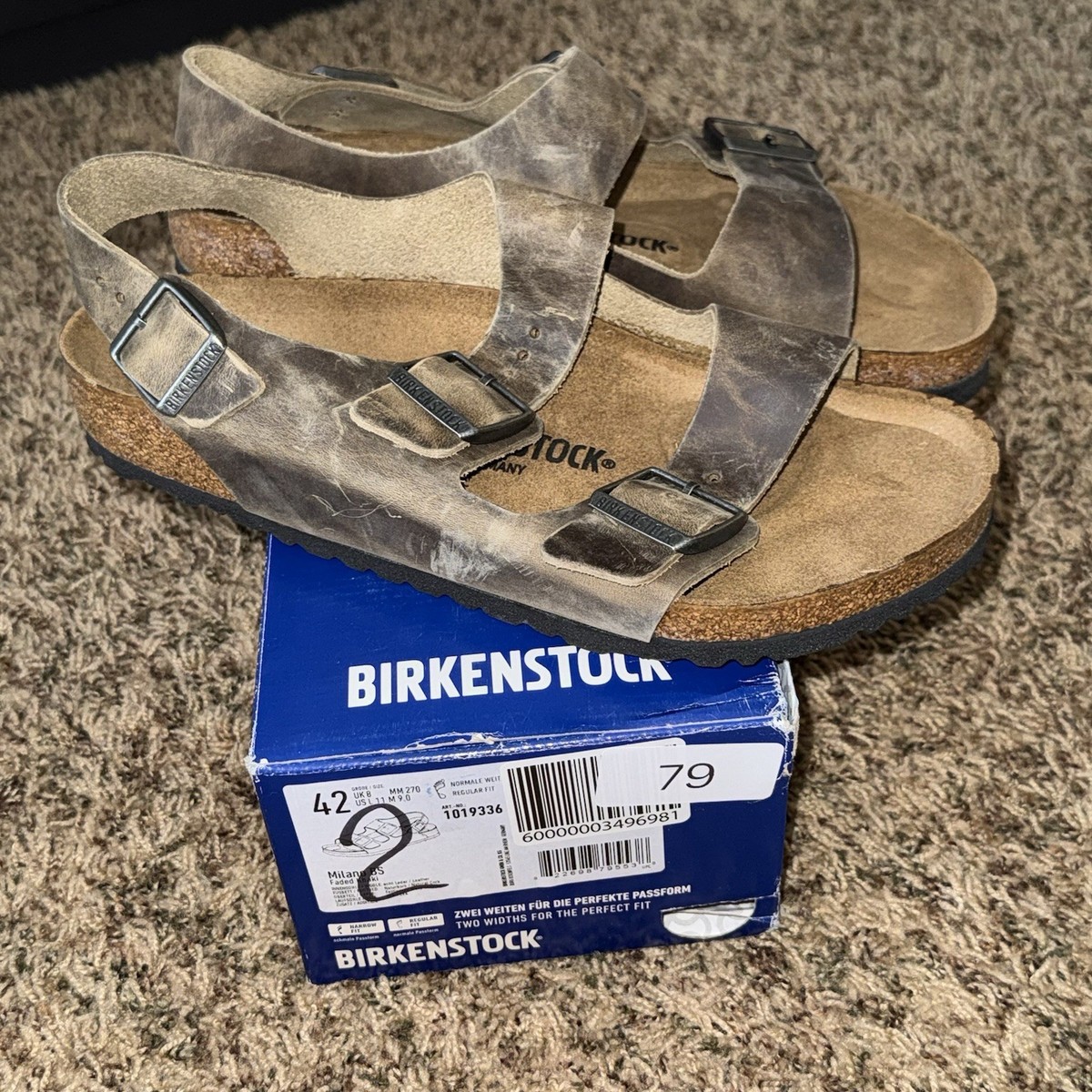 Birkenstock New Milano Faded Khaki Oiled Leather Regular  display picture 3