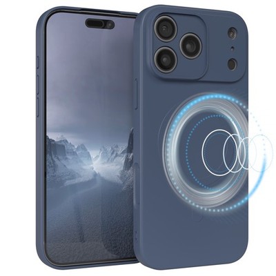 Silikonhülle magnetisch für Apple iPhone 17 Pro Max Magnet Schutzcover in Petrol
