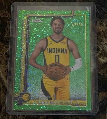 2026 Topps Chrome Update Tyrese Haliburton Chrome Green 18 Serial #42/99