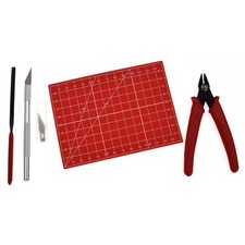 Pebaro Craft Kit for Model Making Side Cutter Craft Knife File Cutting Mat