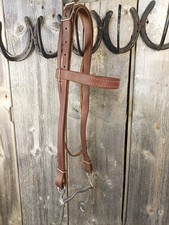 Older Heavy Duty Western Bridle With Grazing Bit