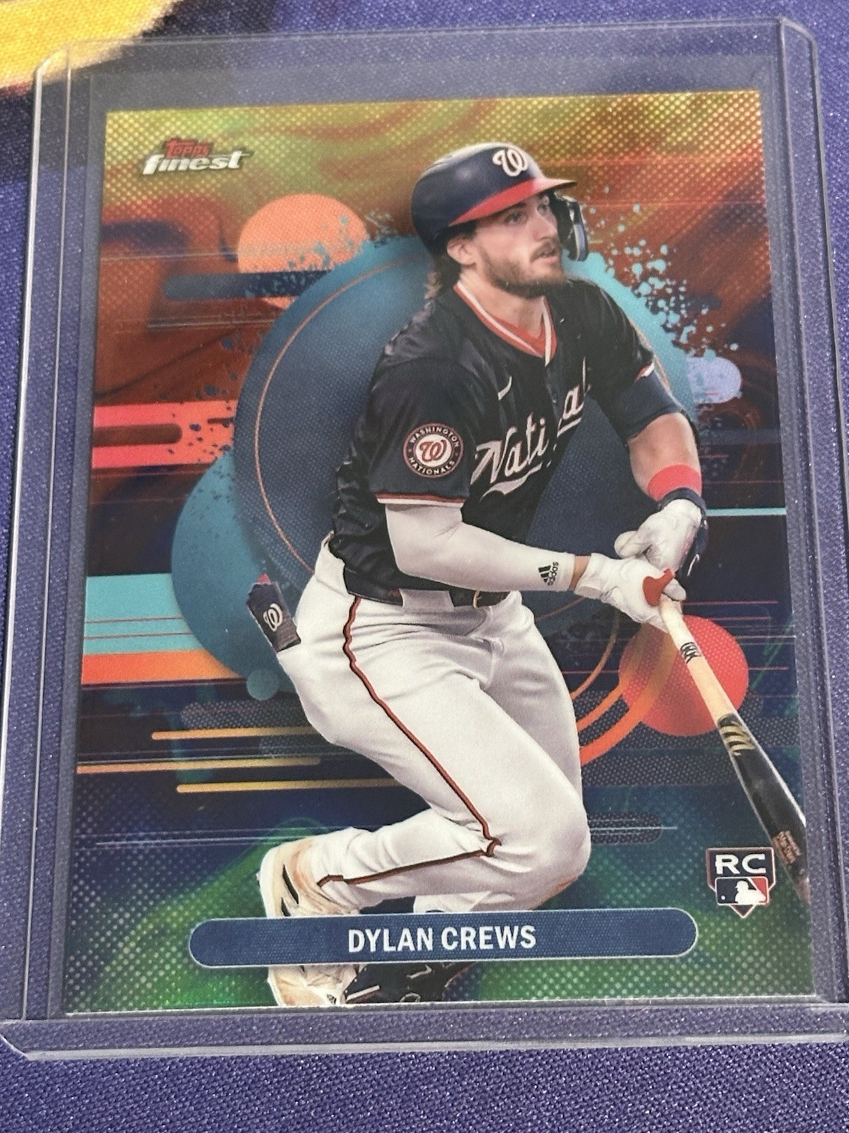 2025 Topps Finest Dylan Crews 125 Uncommon Oil Spill Refractor Rookie
