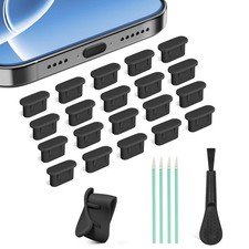 Silicone USB C Dust Plug,4-in-1 27 Pack Type C Anti Dust Plug Cleaning Tool S...