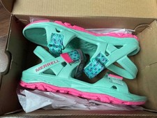 New Merrell Hydro Drift Waterproof Sandals Youth Girls Size 4 Turquoise Pink