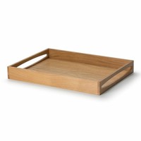 Continenta Tablett Mit Griffen Serviertablett Holztablett Eichenholz 49 X 35 Cm