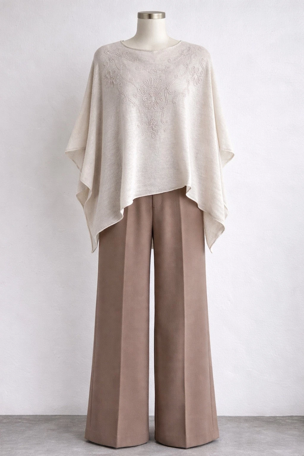 WRAP London 100% Cashmere Soft Knitted Cape Jumper Poncho Top Size L Relaxed Fit