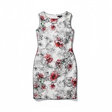 T Tahari White Floral Lasercut Lace Sleeveless Sheath Dress 8 MOTB Wedding Day