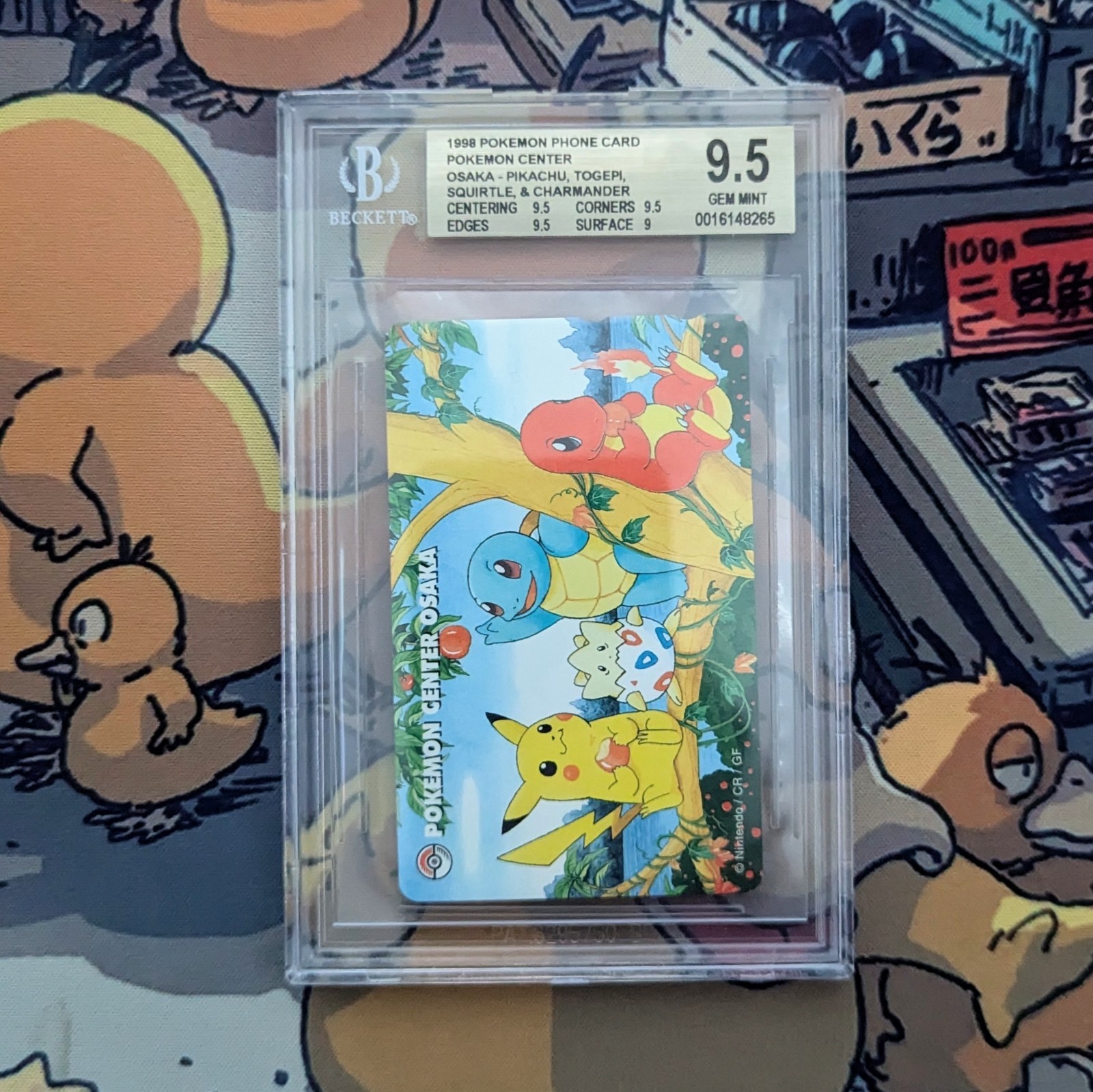 1998 Osaka Pokemon Center Phone Card Pikachu & Others BGS 9.5