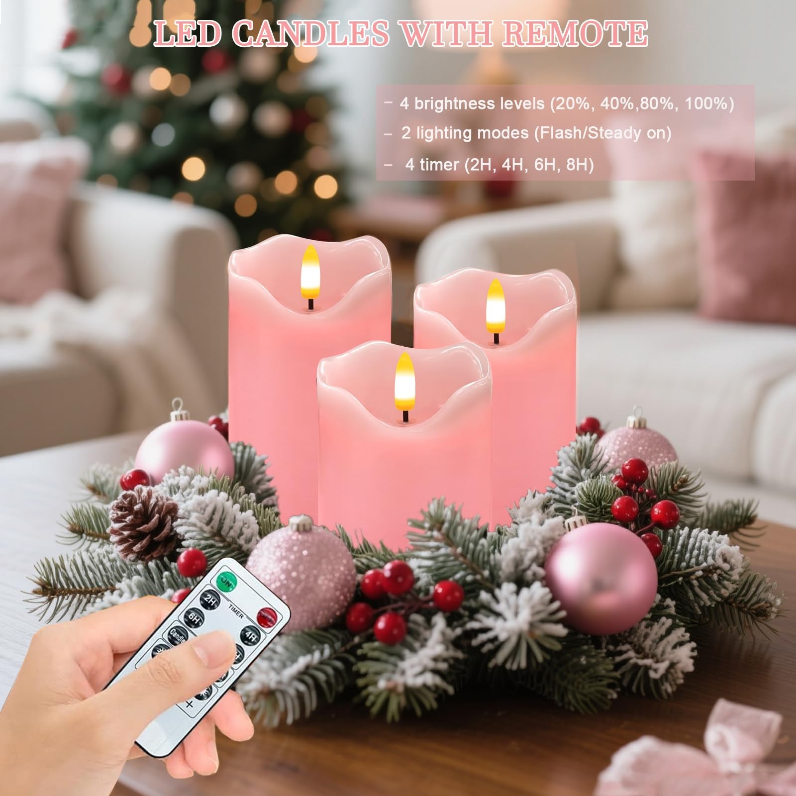 Best VEEKI Flameless Candles Light Set of 3 Flickering LED Candle with Remote