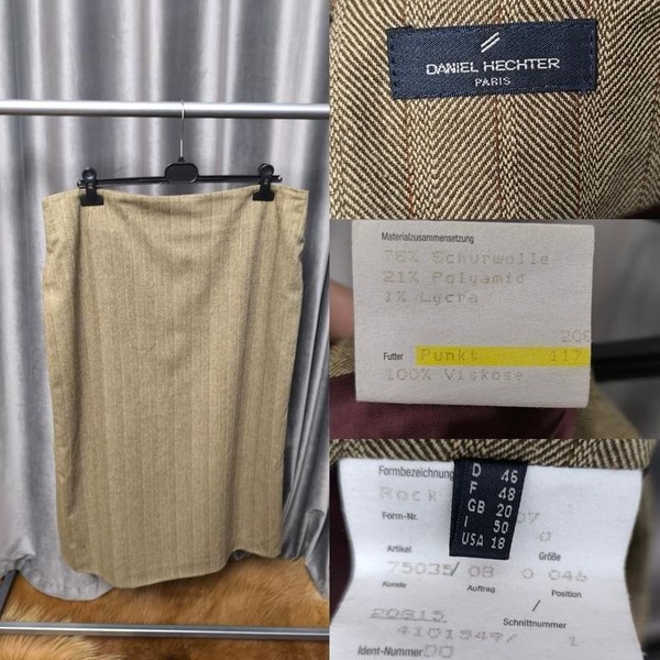 Women Daniel Hechter Skirt Beige Wool 44 / XXL /