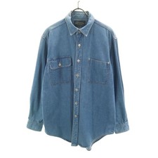 POLO COUNTRY RALPH LAUREN 80s 90s Old Long sleeve Denim shirt M Wash blue Men's