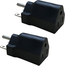 Bloomgrow US Plug Adapter 120V to 240V Black Plug Converter Electrical Converter