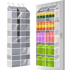 Hanging Yarn Storage Organizer 5 Tiers Large Capacity Over the Door Yarn Stor...