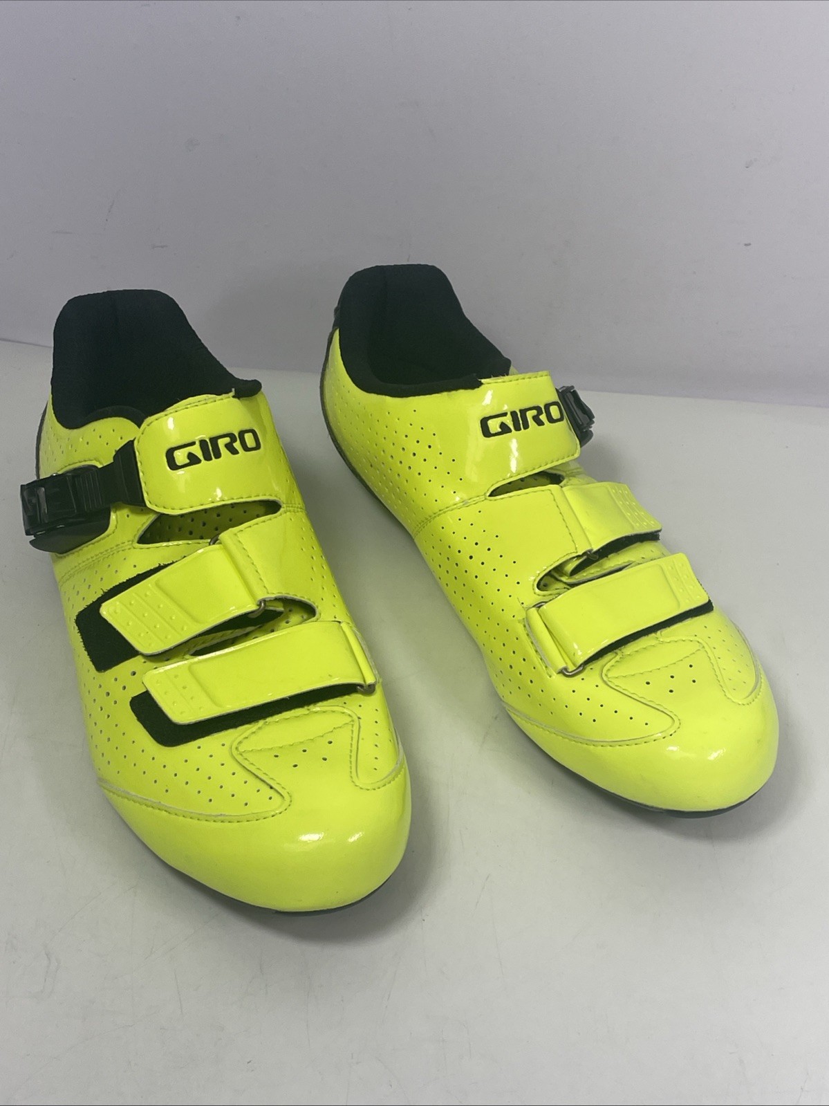 Giro Treble II Road Bike Shoes 10.5 US Yellow 3 Strap Pre Ow