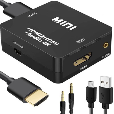 JUEJUEZI HDMI Audio Extractor, 4K HDMI to HDMI Splitter 3.5mm AUX Audio 1080P